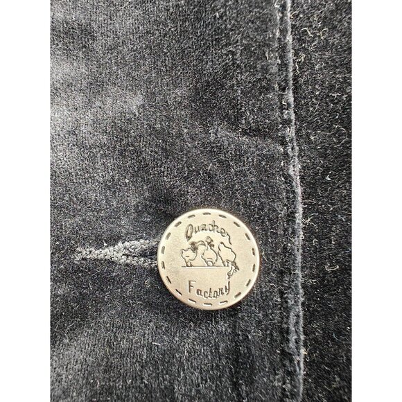 Vtg Quacker Factory Black Velvet Embroidered Snowman Snowflake Shirt Jacket 3X - Picture 3 of 8